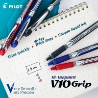 PILOT V-10 ROLLER BALL PEN 1 M.M. POINT (OMR SPECIAL) - BLUE
