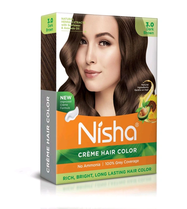 Nisha-Hair Cream Colour (Brown) - Brown
