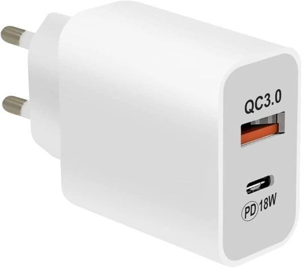 PONTIAC THUNDER23 18W QC USB Wall Charger with Type C Cable - Black