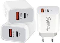 PONTIAC THUNDER23 18W QC USB Wall Charger with Type C Cable - Black
