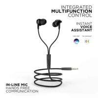 PONTIAC MT-E1 Wired Earphone with Mic 3.5MM Jack - Black