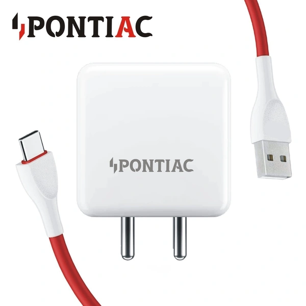 PONTIAC THUNDER65 65W USB Wall Charger with Type C Cable - Black