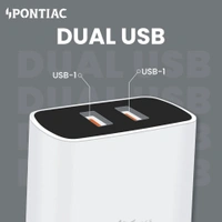 PONTIAC 12W MT-15 USB Wall Charger with Attached Mobile Holder - White