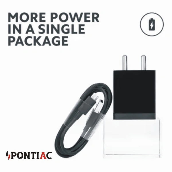 PONTIAC MT-20 12W Fast Charger with Charging Cable (Single Port) - Black