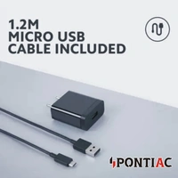 PONTIAC MT-20 12W Fast Charger with Charging Cable (Single Port) - Black