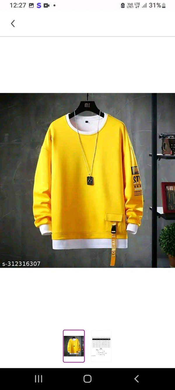 Yellow Round Neck T-shirt  - Yellow, S.  M. L. XL. XXL