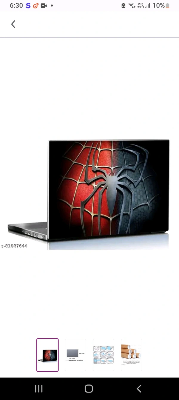 Laptop Spiderman Skin HD Quality 15.6 Inche... - multicolor