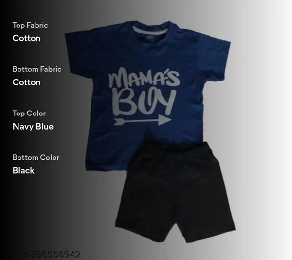 T-shirt Capery Set Modern Trendy Boys Top & Bottom SetsName: Modern Trendy Boys Top & Bottom SetsTop Fabric: CottonBottom Fabric: CottonSleeve Length: Short SleevesTop Pattern: PrintedBottom Pattern: SolidNet Quantity (N): SingleAdd-Ons: No Add OnsSizes:2-3 Years, 3-4 Years, 4-5 Years, 5-6 Years, 6-7 Years, 7-8 Yearsshort sleeve  t-shirt  and short made with soft cotton.  - Royal Blue, All Size Available Massage Insta