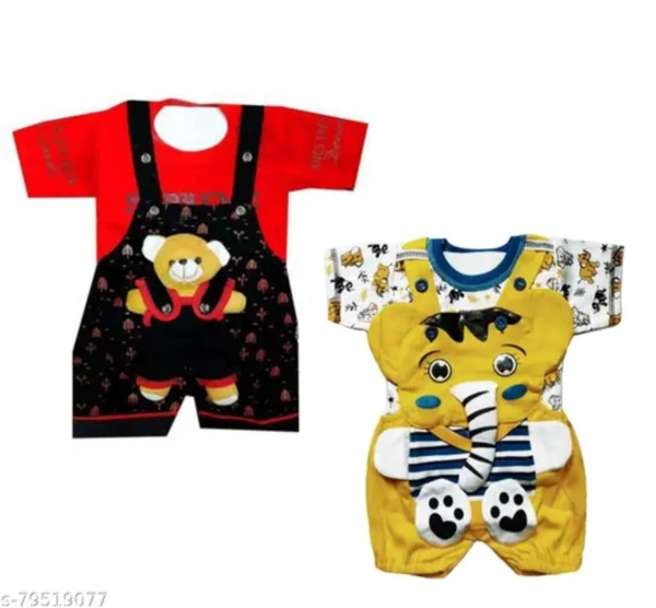 Stylish KIDS Baba Suit PACK OF 2 .Fabric- Cotton  - Red, 0-3 Month