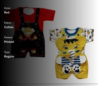 Stylish KIDS Baba Suit PACK OF 2 .Fabric- Cotton  - Red, 0-3 Month