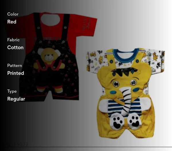 Stylish KIDS Baba Suit PACK OF 2 .Fabric- Cotton  - Red, 0-3 Month