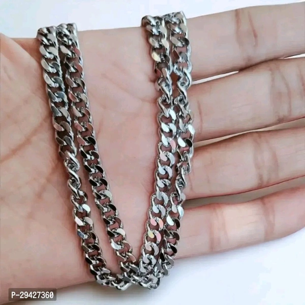 Chain For Men Stainless Steel Boys Chain...Chain for men Stainless steel boys chain Color:  Silver Style:  Chain Material:  Stainless SteelLength: 25.0 (in cm)Within 6-8 business days However, to find out an actual date of delivery, please enter your pin code.Stainless steel boys chain for men silver plated chain - Silver, 25(in)