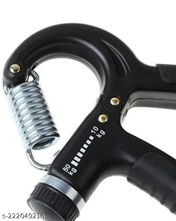 Adjustable Spring Hand Grip 10-50 kg (Pack of One)Name: Adjustable Spring Hand Grip 10-50 kg (Pack of One)Net Quantity (N): 1Country of Origin: India - Black