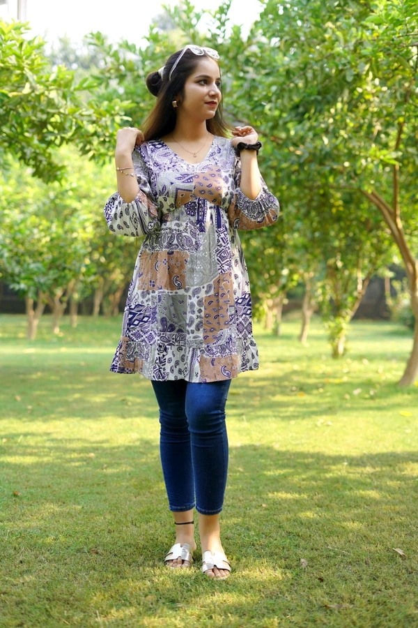 Printed Top - White, S