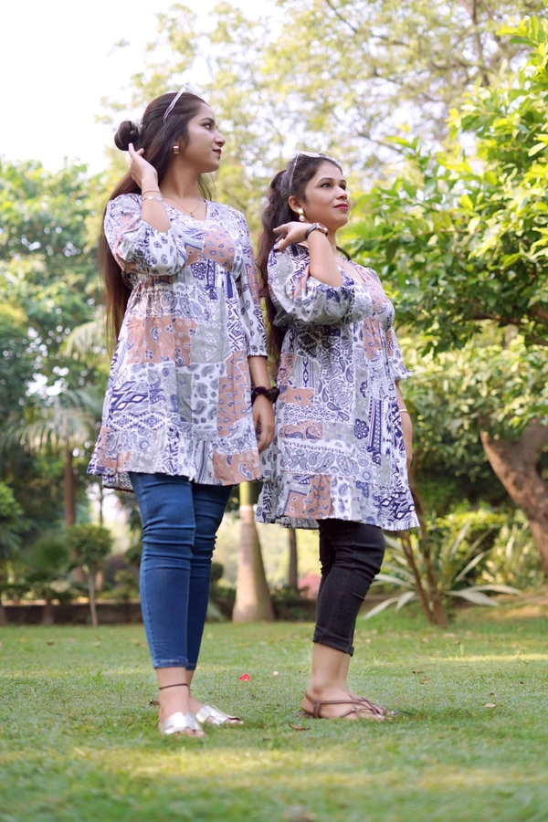 Printed Top - White, S