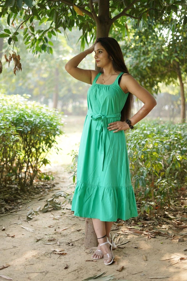Sleeveless Dress - Eucalyptus, L