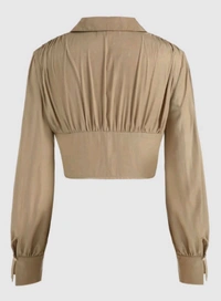 COLLARED CORSET TOP - Buff, Xs