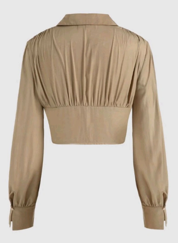 COLLARED CORSET TOP - Buff, Xs