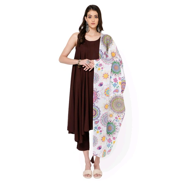 Solid Elegant Brown Kurta Set With Dupatta  - Morocco Brown, S
