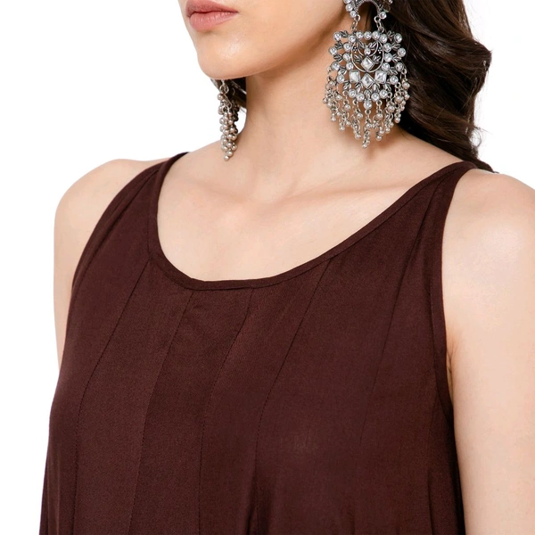 Solid Elegant Brown Kurta Set With Dupatta  - Morocco Brown, S