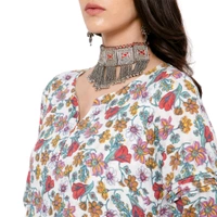 Printed Kurta Set With Red Dupatta  - S