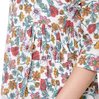 Printed Kurta Set With Red Dupatta  - L