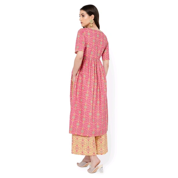 Pink Kurta & Plazo Set - Cabaret, M