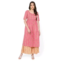 Pink Kurta & Plazo Set - Cabaret, L