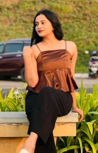 Chocolate Brown Crop Top - L