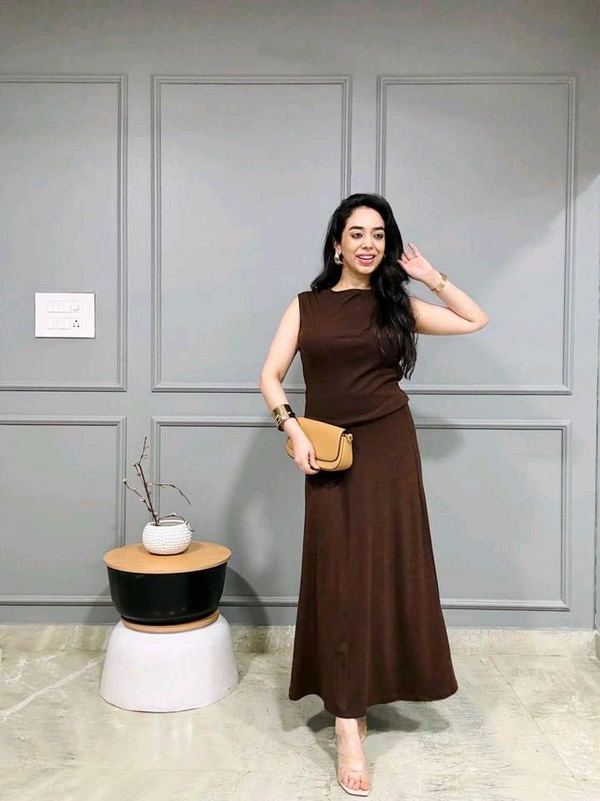RIBBED CO-ORD SET TOP - M