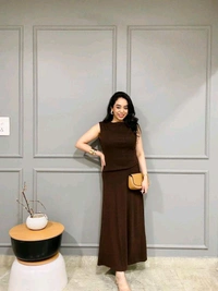 RIBBED CO-ORD SET TOP - L