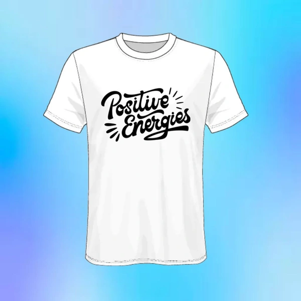 Positive Energy Branded T Shirt For Men And Women  - White, XL