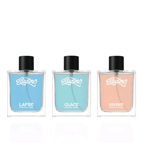 BLAZIMO MYSTIC HOUR LAPSE + GLACE + DIVERT PARFUM MADE FOR MAN AND WOMEN (3×100ML) (300ML) - 300ML