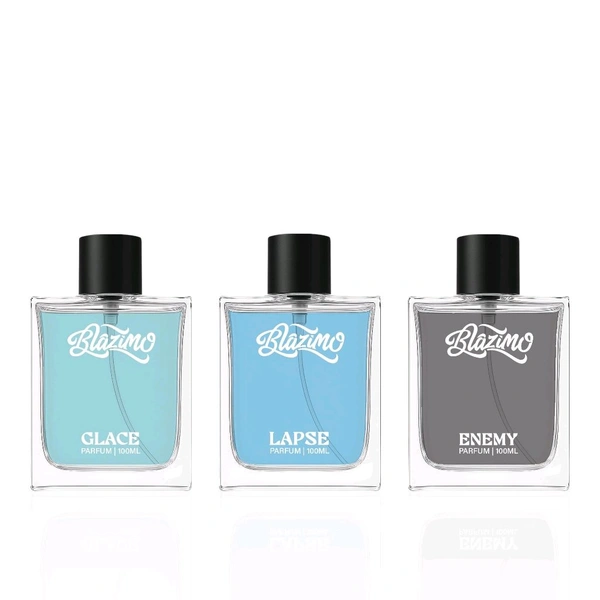 BLAZIMO MIDNIGHT STORM GLACE + LAPSE + ENEMY PARFUM MADE FOR MAN AND WOMEN (3×100ML) (300ML) - 300ML