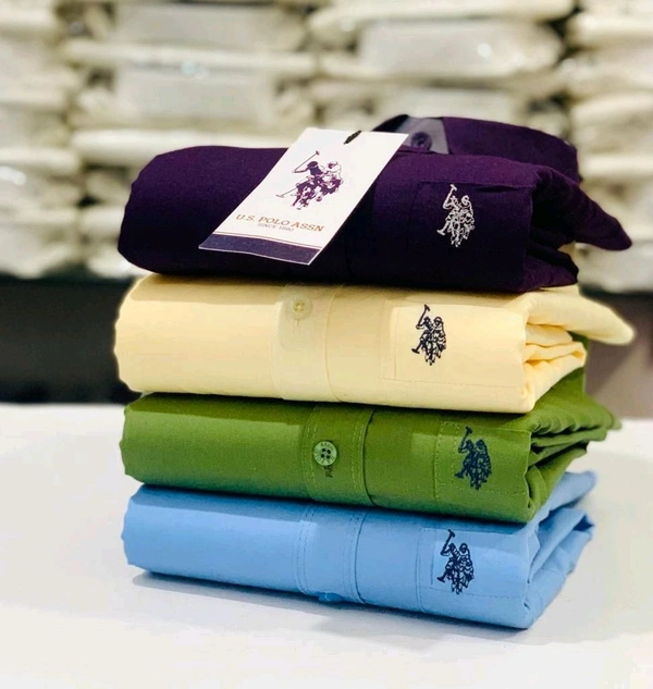 USPOLO 4 Pc Combo Cotton Regular Fit Shirt - L-40