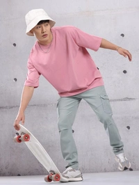 ZAA RA Oversized Plain T-Shirt | 240 GSM | Premium Cotton | High-Quality - S-38