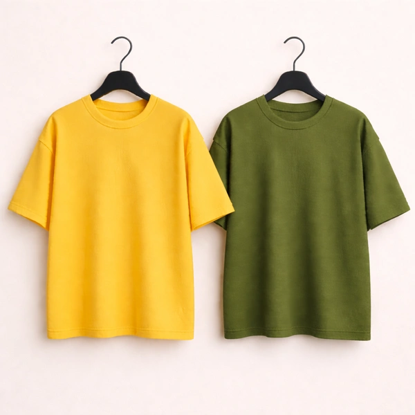 Oversized Plain T-Shirt (Pack of 2) | 240 GSM | Premium Cotton - M-40