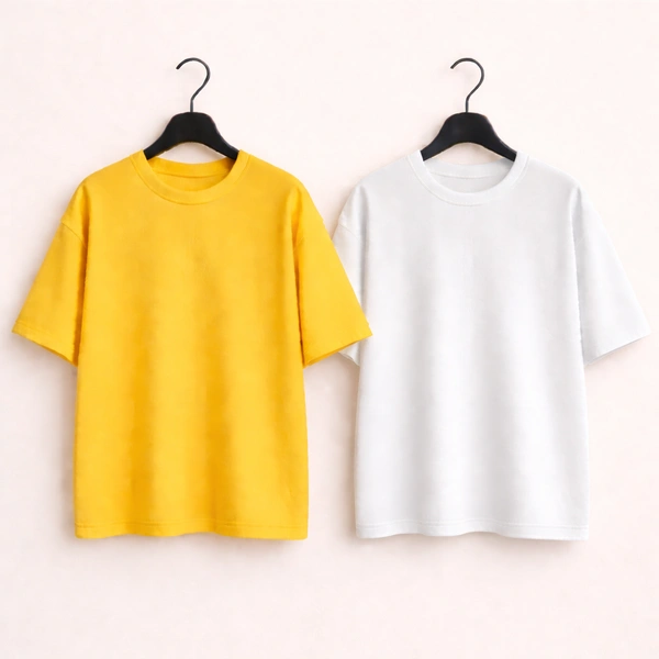 Oversized Plain T-Shirt (Pack of 2) | 240 GSM | Premium Cotton - M-40