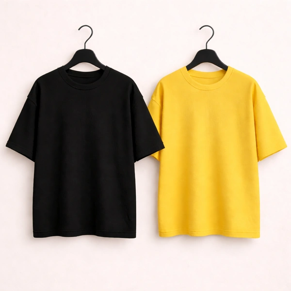 Oversized Plain T-Shirt (Pack of 2) | 240 GSM | Premium Cotton - M-40
