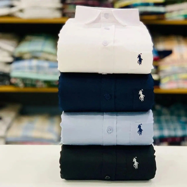 R_L Polo Men's Plain Shirt Combo - Pack of 4 | Premium Cotton | Casual & Formal Wear - XXL-44