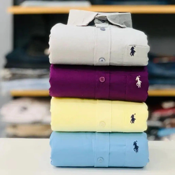 R_L Polo Men's Plain Shirt Combo - Pack of 4 | Premium Cotton | Casual & Formal Wear - XXL-44