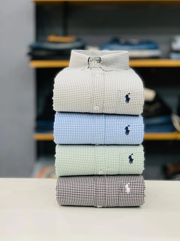 RL POLO Shirt Regular fit Checkd Formal Shirt (Pack Of 4) - L-40