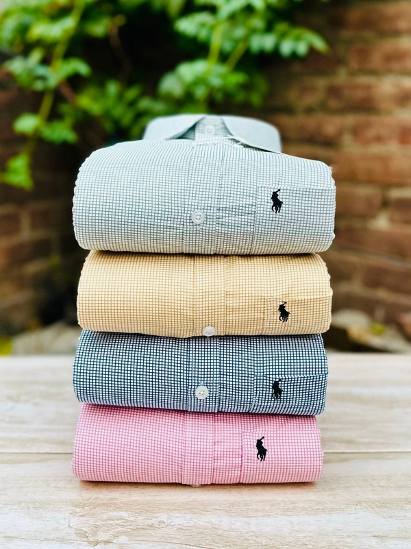 RL POLO Shirt Regular fit Checkd Formal Shirt (Pack Of 4) - M-38