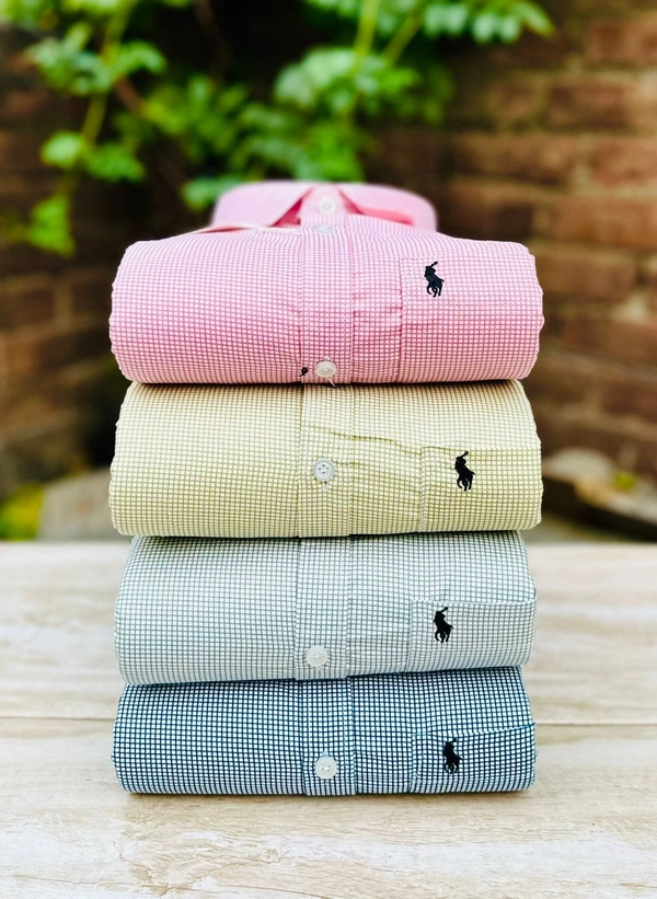 RL POLO Shirt Regular fit Checkd Formal Shirt (Pack Of 4) - L-40