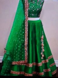 Pink Taffeta Silk Lehenga Cholis For Women - Pink Flamingo