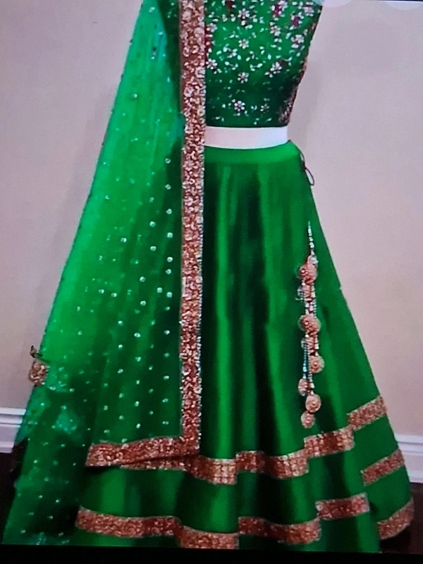 Pink Taffeta Silk Lehenga Cholis For Women - Pink Flamingo