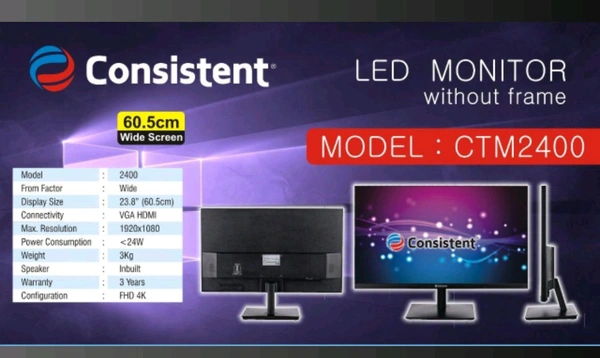 Consistent 24inch Monitor Frameless With Sound