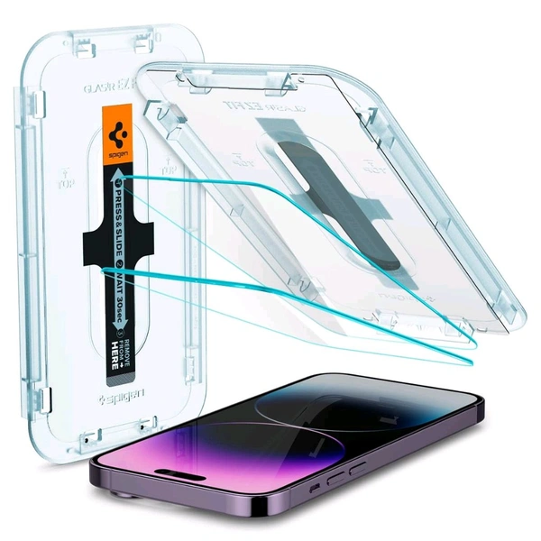 Spigen Ez Fit Tempered Glass Screen Protector Guard (Pack Of 2) - 14 PLUS