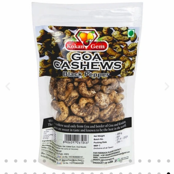 Goa Cashews
Black Pepper 200gm