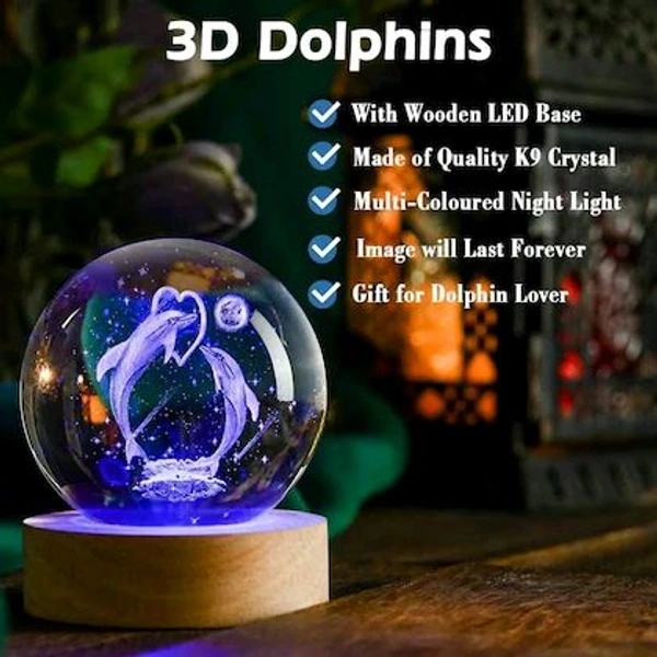 Radiance  "Crystal Dolphin LED Light Globe – Enchanted Ocean Glow"